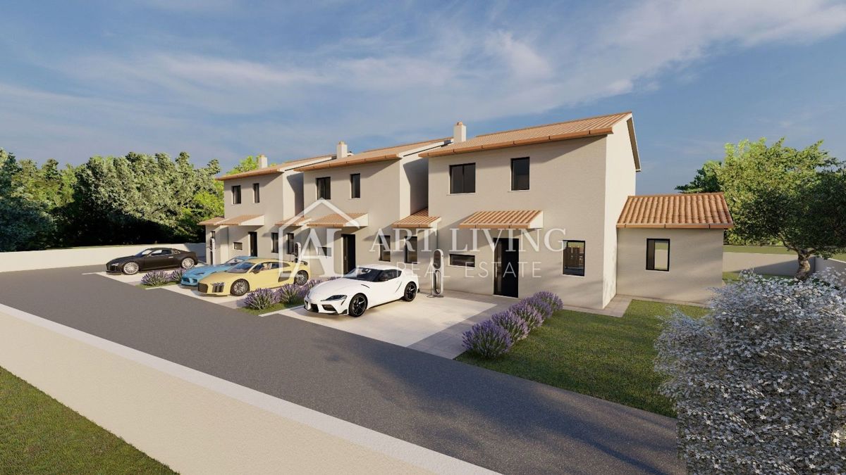 Istra, Umag, okolica – Sodobna vrstna hiša s prostornim vrtom – NOVOGRADNJA